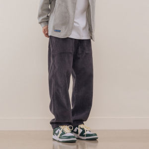 Trendy Corduroy Straight Leg Mens Pants Loose Casual Japanese Style Sports Pants Autumn Spring Seasonal Fashion Youthful Energy