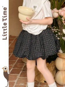 Plaid Blossom Skirt for Children Spring 2026 New