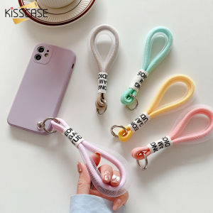 KISSCASE Dây Đeo Điện Thoại Di Động Thông Dụng Túi Trang Trí Mặt Dây Chuyền Màu Đen Và Trắng Đầy Màu Sắc Túi Đi Học Phụ Kiện Thủ Công Nam Nữ Dây Huỳnh Quang Dệt