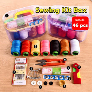 L·M Sewing Kit Box Set Household Sewing Tools Portable Sewing Kit 10 in 1 Random Color
