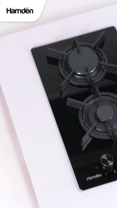 Hamden Gas Hob Built-in 2 Burner Tempered Glass 300×520MM G2303GCP
