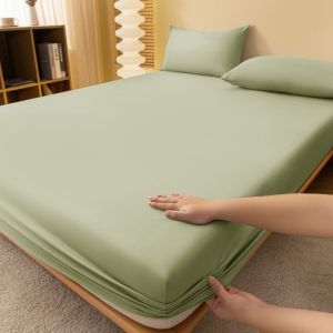 Luxury Solid Color Design Flexible Fitted Sheet Dustproof Machine Washable Polyester Mattress Cover Cadar Katil