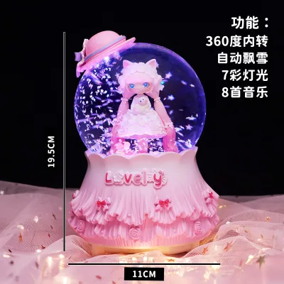 Rotating Snow Globe Music Box Crystal Ball