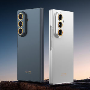 Matte Metallic Z Fold 7 Ultra Thin Case Back/Front Cover Samsung Galaxy Z Fold7 Casing Camera/Screen Protection Anti-Scratch Durable Flexible Hard PC Phone Case with Tempered Glass