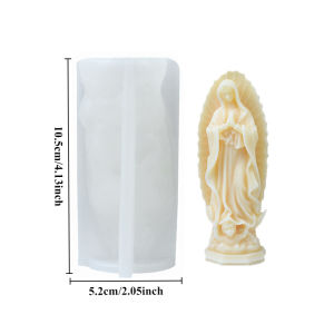 DIY Prayer Virgin Portrait Silicone Candle Mould 3D Virgin Mary Statue Craft Resin Gypsum Cement Soap Mold,Home Gifts