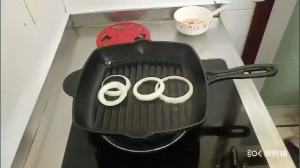 COD [Free Shipping] Cast Iron Steak Frying Pan Non-stick Household Square Stripes Frying Steak Pan Breakfast Pan Camping Saucepan Omelet Pot