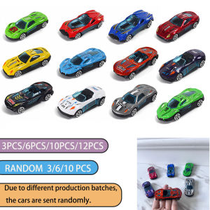 Random 3/6/10/12 Alloy Car Model Metal ABS Simulation Sports Racing Car Kids  Toy for Boys Diecasts Play with a big car Gift