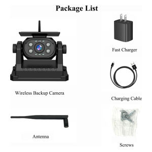 1080P Solar Wireless Backup Camera Magnetic Base 9600mAh Battery WiFi APP for IOS Android Rear View Kit for RV Truck Lorry Van