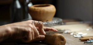 【Mi Art Supplies】White Pottery Clay Pottery Clay Tools Kit Sculpting Clay Tool Includes Cutting Modeling Trimming