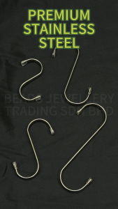 Heavy Duty Multipurpose Household Stainless Steel 304 S Shaped Hook Hanger for Kitchen Utensil Holder Thick Flat Protective Cover Penyangkut S 不锈钢挂钩