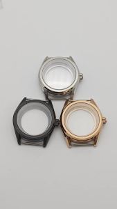 RICHUS NH35 Case 38mm Silver Black Stainless Steel Sapphire Crystal Watch Case Fit NH35 NH36 ETA2824 PT5000 Movement Watch Parts