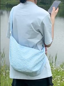 Fashionable All-match Bubble Plaid Fresh Simple Shoulder Crossbody Bag for Students 单肩包、斜挎包