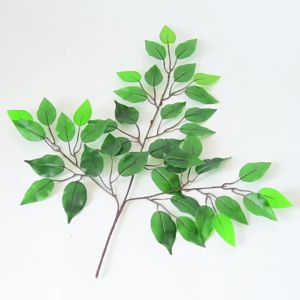 12pcs Simulated Banyan Leaves Red Maple Leaves Fake Trees Ginkgo Leaves Plastic Branches Landscaping
