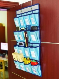 Muxu 16 Grid Class โทรศัพท์มือถือแขวนกระเป๋า Multi-Layer ประตูแขวนผนังการประชุมกระเป๋าห้องเรียนการ์ด Sorting BAG