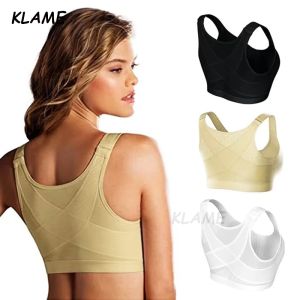 Klame S-5XL cỡ lỡn Bralette cài khoá trước đai điều chỉnh tư thế nâng lên áo ngực áo nâng nữ chéo trở lại đồ lót thể thao chống sốc hỗ trợ Áo tập thể dục brassiere klm017