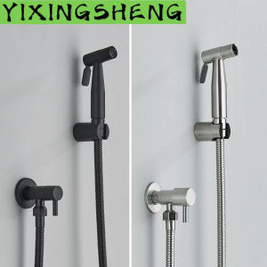 Black Single Cold Water Toilet Bidet Sprayer Faucet Bathroom Stainless Steel 304 Nickel Shower Bidet Wall Mounted Woman Cleaner