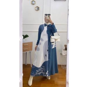 GAMIS MALIKA | GAMIS KRINKLE FULL SUBLIM | GAMIS KEKINIAN VIRAL | REKOMENDASI FASHION MUSLIM