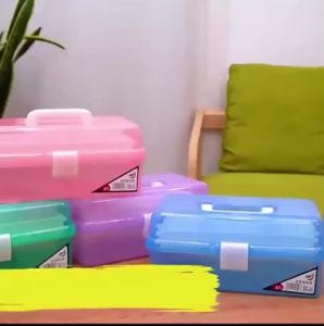 กล่องใส่อุปกรณ์ 3ชั้น สไลด์ได้ กล่องใส่อุปกรณ์ทำเล็บ หรืออุปกรณ์ต่างๆ 2สี