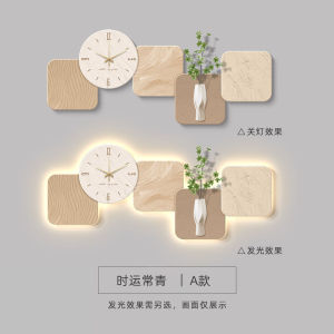 Creamy Style Living Room Decorative Artwork with Clock Bedroom Headboard Painting Sofa Background Wall Art Modern Minimalist Geometry