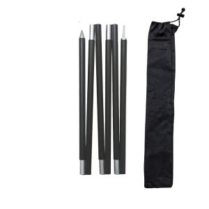 1/2Pcs 2.4m อลูมิเนียมพับได้ Tarp POLE กันสาดสนับสนุนสําหรับ Outdoor Camping Sun Shelters Camping เต็นท์ Tarps