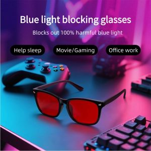 Anti Blue Light Glasses with Red Tinted Lenses Better Sleep Men Women Anti Eye Strain Protection for Computer Screens and Gaming