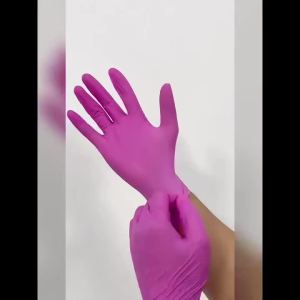 20/50/100PCS Fuchsia Nitrile Disposable Gloves Latex Free Light Duty Cleaning Gloves for Household Kitchen Hair Dye Esthetician