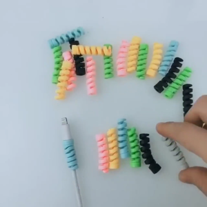Silicone Protector Spiral Data Twist Cable Bobbin Earphone Winder Deadset Anti-Fracture Protective Cover For Earphones