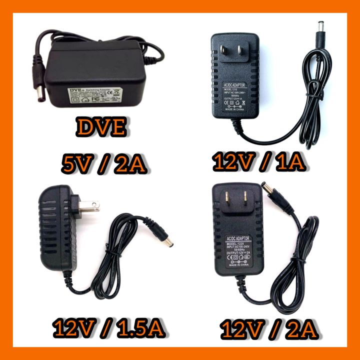 adapter 12V / 1A / 1.5A / 2A // 5V / 2A DVE // 5V/1A ธรรมดา อะแดปเตอร์ ...