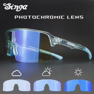 SINGA Cycling Sunglasses Photochromic Cycling Glasses UV400 Runnning Sunglasses Half Frame Bicycle Eyewear Sunglasses Equipment