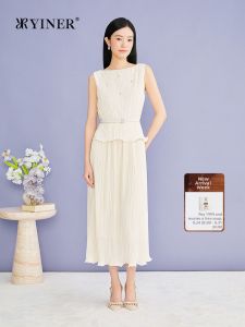 YINER | Autumn New Elegance Ruffle Waist Illusion Two Pieces Dress