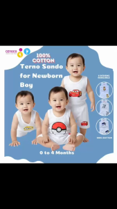 6 Pairs Terno Sando Short for Boys Newborn/Infant Pure Cotton Clothing Set Non Faded Prints 0 to 3 Months