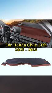 Tấm Lót Taplo Chắn Nắng Chống Trượt Phụ Kiện Trang Trí Nội Thất Bằng Vải Flannel Cho Xe Honda Civic Thế Hệ Thứ 11 Các Mẫu Xe 2021-2026