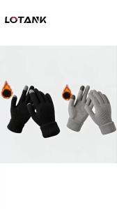 Mens and Womens Winter New Minimalist Knitted Gloves with Mobile Touch Screen Operation Thick and Warm Outdoor Gloves