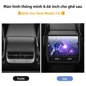 Hệ Thống Giải Trí Trên Xe Android 13 Màn Hình Phía Sau 8.66 Inch 4G+64G Carplay Không Dây Android Auto Dành Cho Tesla Model Y/3