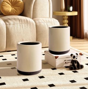 2025 New Double Layer Thickened Trash Can for Home Use American Luxury Living Room Bathroom Large Capacity Waste Paper Basket