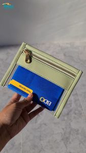 THREAD PROJECTS VK2 Flat Pouch - Mint Green Leather Travel Passport Cover Passbook Holder Card Wallet