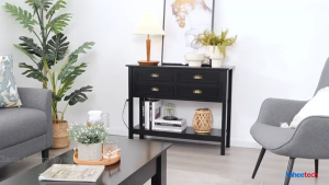 Nordic Console Table With 4 Drawers Wooden Side Table Bar Table Meja Konsol Meja Hiasan 玄关桌