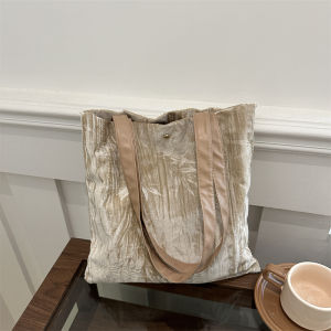 กระเป๋าสะพายไหล่ขนาดใหญ่สไตล์จีนใหม่สำหรับผู้หญิง กระเป๋าถือแบบลำลองสำหรับเดินทาง กระเป๋าสะพายข้าง กระเป๋าถือ PU ลายดอกไม้