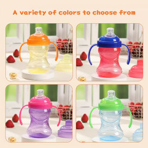 Baby silicone duckbill water bottle 270ml baby learning to drink cup over 6 months PP BPA-free water cup non-slip handle and easy-to-hold drinking cup training
