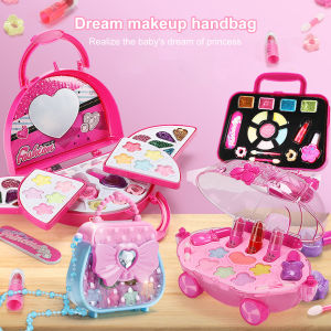 กระเป๋าเครื่องสำอางของเล่นสำหรับเด็ก กระเป๋าเครื่องสำอางของเล่นชูดเจ้าหญิง อุปกรณ์แต่งหน้าของเล่น สำหรับเด็ก ผู้หญิง