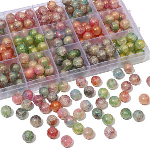 10mm 20pcs/bag Glass Gold Powder Halo Dyed Popcorn Round Beads For DIY Bracelet Necklace Jewelry Making