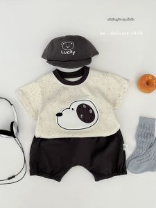Cute Cartoon Breathable Baby Boy Summer T-shirt Set