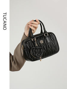 TUCANO Woodpecker New 2025 Womens Handbag Boston Pillow Mini Bowling Shoulder Bag Folded Crossbody Bag Commute Style