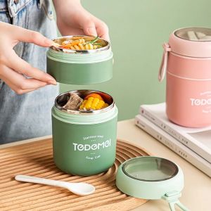 Stainless Steel Vaccum Cup Soup Lunch Box Storage Warmer With Spoon Food Thermal Jar Insulated Thermos Containers Cooler