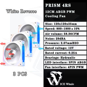 ICE Whale Prism 4RS ARGB PC Case Fan 120mm Infinity Mirror Design Motherboard Lighting Sync 4PIN PWM CPU Cooler Fan ventilador
