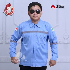 baju wearpack safety lengan panjang warna telor asin
