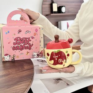 Creative Cute Cartoon Girl Water Cup Gift for Boyfriend Sister Childrens Companion Gift Customizable Digital Gift