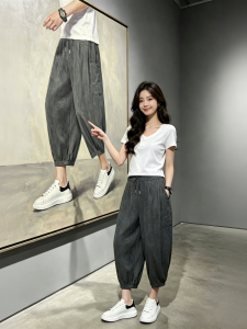 Traditional Chinese Style Silk Shorts Summer Men Loose Harem Pants