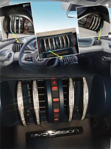 ไฟประกายตกแต่งไฟลมปรับอากาศ BYD Yuan plus ป้ายติดรถที่มีประกายเพชร ดีไซน์ที่ปรับแต่งได้ แผ่นปิดประตูรถ