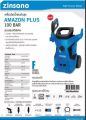 Zinsano  เครื่องฉีดน้ำเเรงดันสูง 100 บาร์  รุ่น  Amazon plus ใหม่  มาพร้อม Foamlance *ส่งฟรี *. 